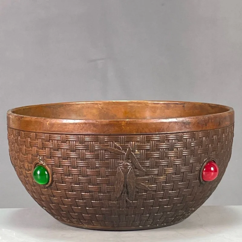 

Qing Dynasty Qianlong Imitation Purple Copper Skin Old Patina One Shining Moment Stepping Upward Bamboo Section Copper Alloy Bow