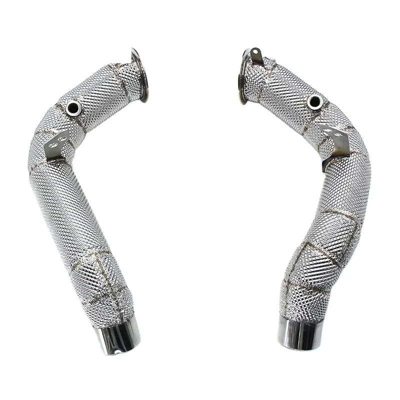 Section High flow Pipes branch downpipe Exhaust Pipe with For M5/M6 F06/F10/F18 2012-2016