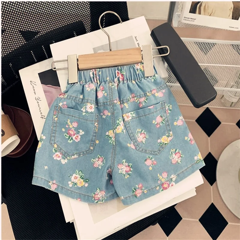 Girls Denim Clothes Sets Summer 2024 Children Sleeveless Shirts Shorts 2pcs Suit For Baby Tracksuits Kids Fashion Outfits 7 Year