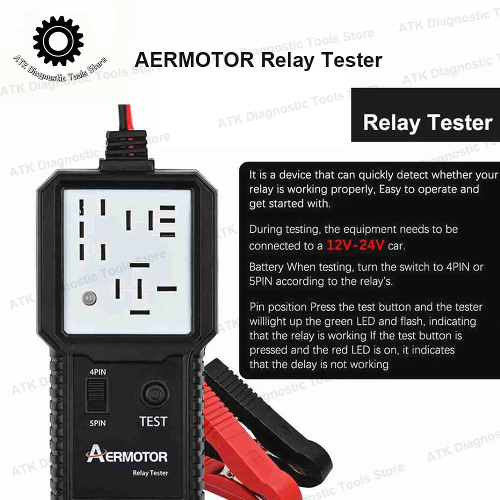 Tester relè elettronico Tester relè per auto Tester per cortocircuito relè automobilistico 24V Controllore batteria automatico