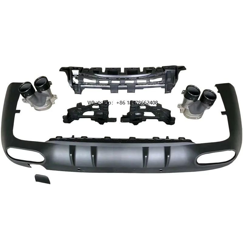 

New W257upgrade CLS53 Diffuser W257 S LINE Sport Rear Bumper Diffuser Lip with Exhaust Pipe for CLS W257