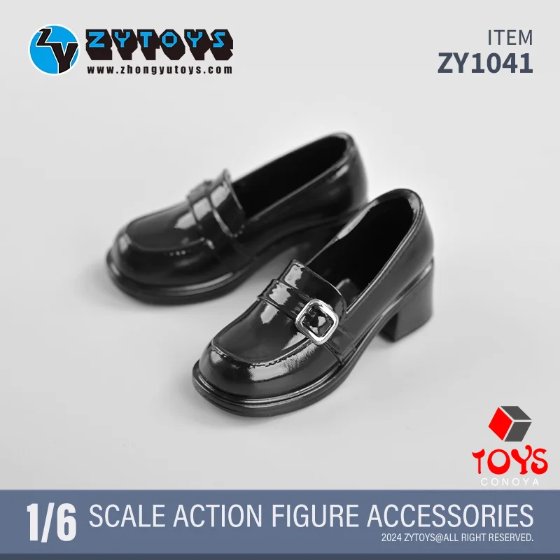 In Stock ZYTOYS ZY1041 1/6 French Round Toe Leather Shoes Hollow Shoes Model Fit 12'' Female Soldier Action Figure Body Dolls