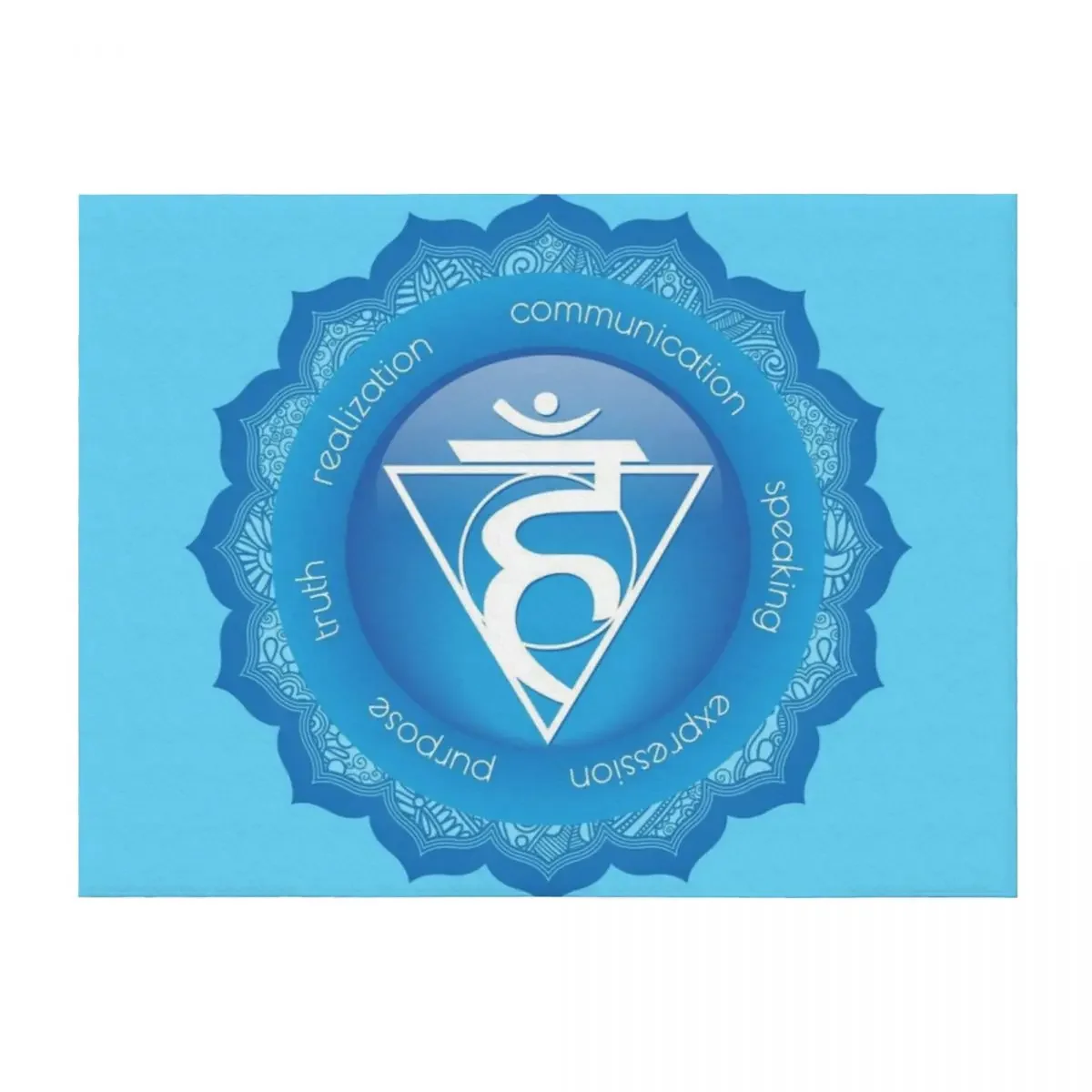 

Throat Chakra Mandala - 52 BBG Throw Blanket Flannels halloween Plush Soft Beds Blankets
