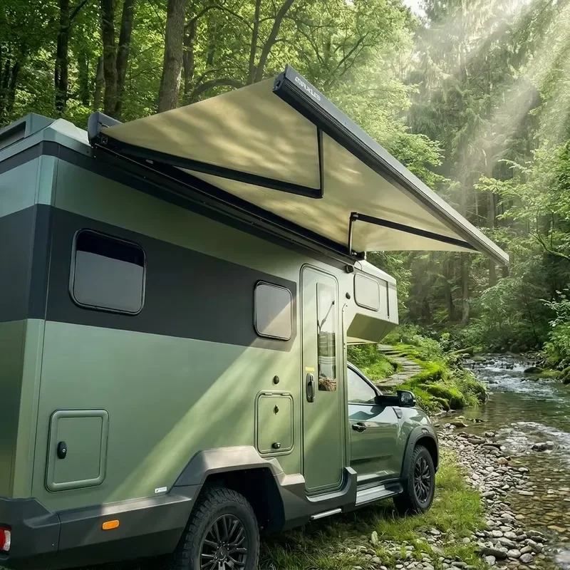 for Awnlux W5500 Retractable Waterproof Sunshade Awning for Camper Van RV Caravan Motorhome Free Standing No Columns