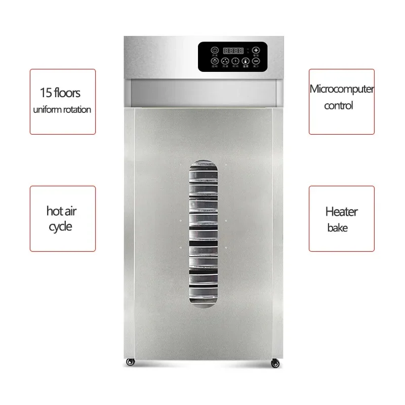 Essiccatore a 15 strati 3000W essiccatore rotante commerciale scatola di essiccazione per alimenti frutta verdura pet carne fiore erbe medicinali essiccatore d'aria per tè