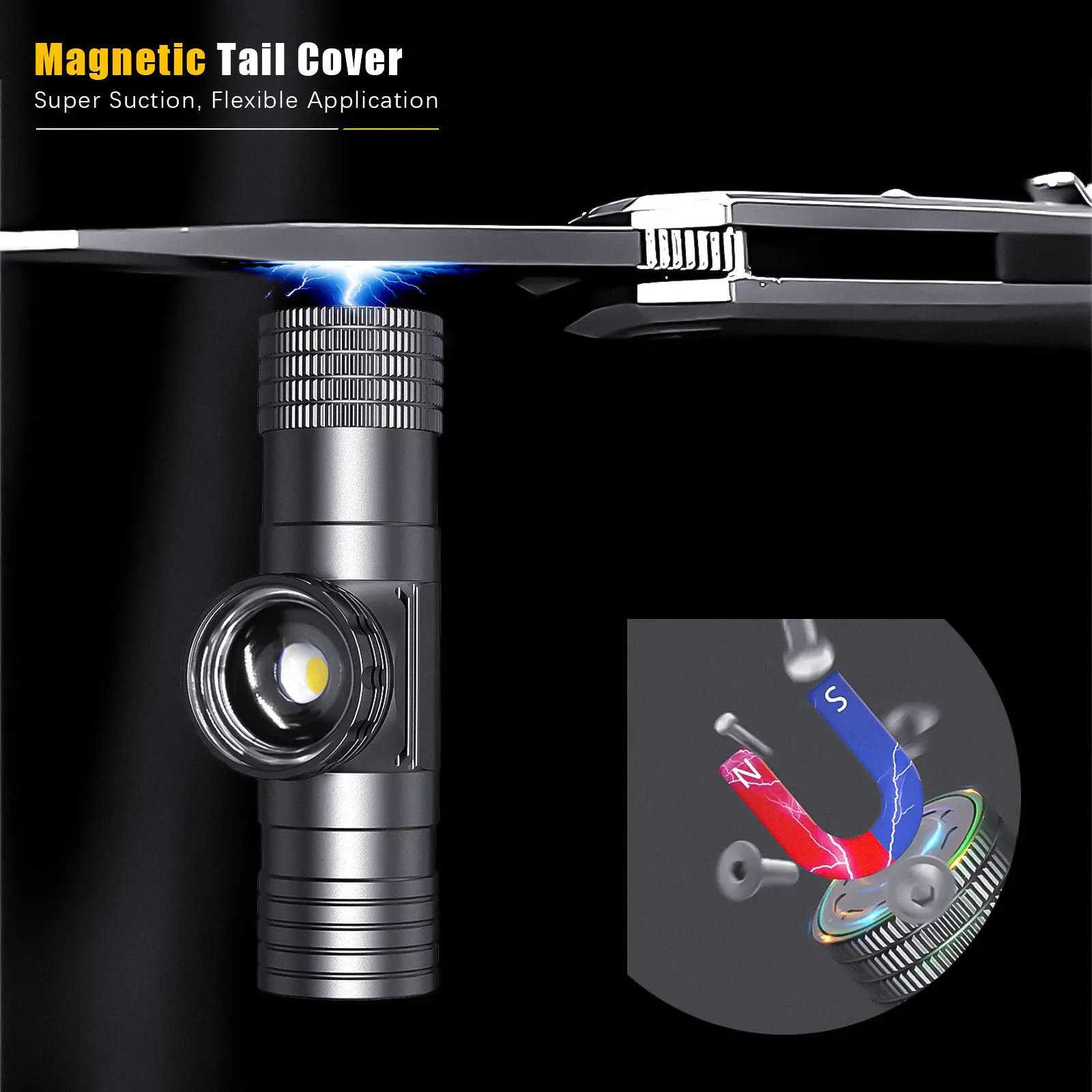 Faro Frontal LED Recargable USB-C con Zoom – Luz blanca para pesca - imagen 5