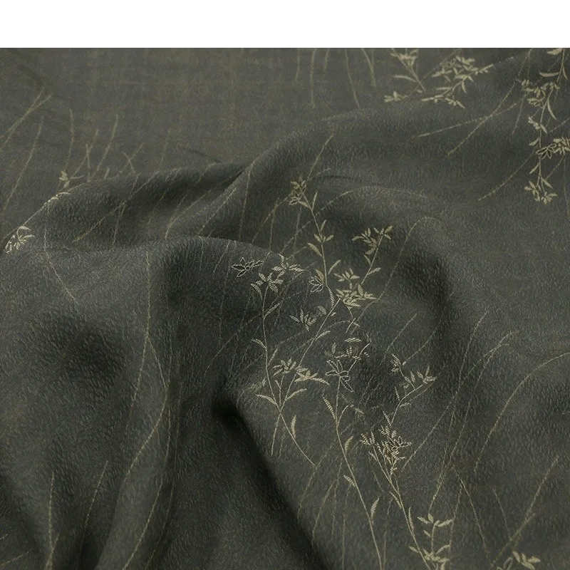 This is a and mottled designer fabric made of silk jacquard fragrant gauze ramie