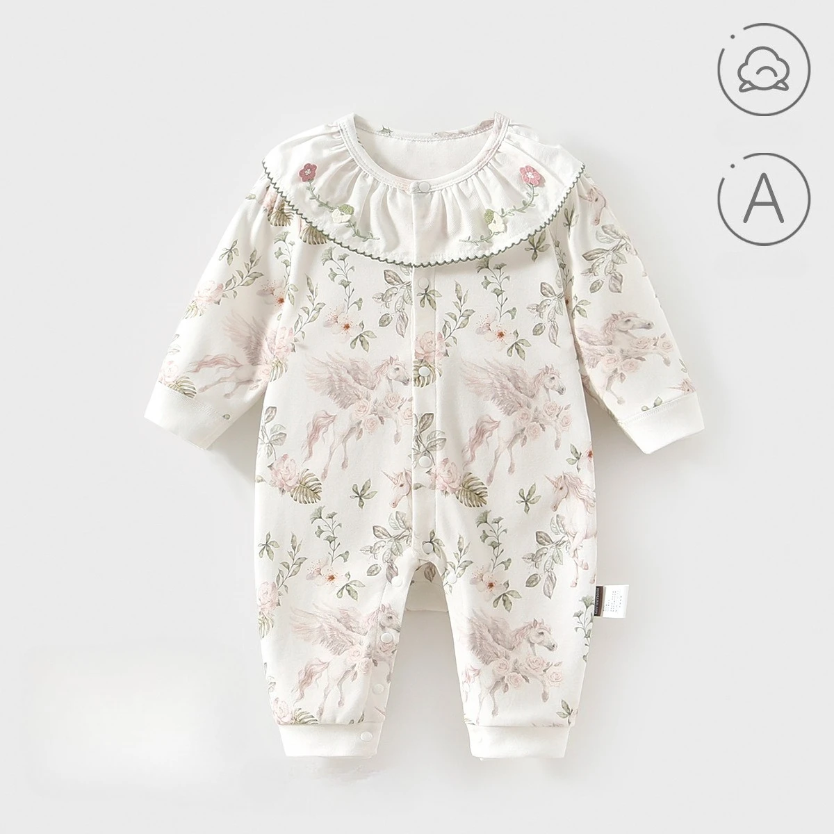 

Комбинезон-боди для новорожденных девочек из 100% хлопка, бесшовный, на пуговицах спереди, с длинным рукавом, пижама, мягкая одежда на весну, осень и все сезоны