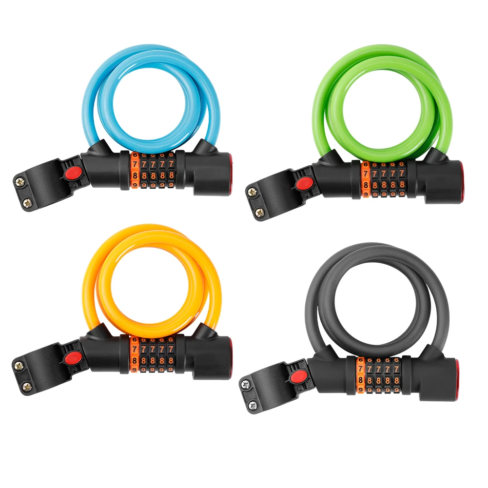 

Bike Security Lock 5-Digit Bike Lock Low-Light Conditions Lightweight At 361.5g PVC Coated Lock Body For Bicycles