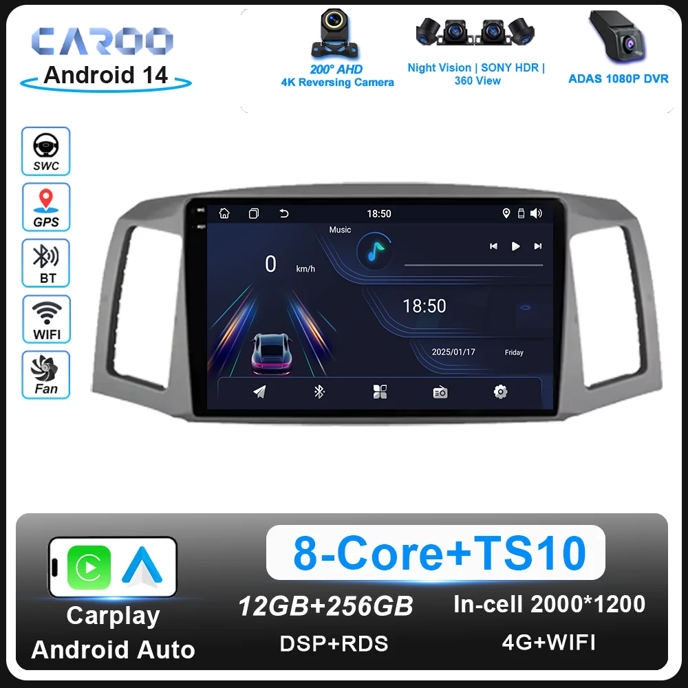 

Android For JEEP Grand Cherokee 2004-2007 Auto Radio Stereo Multimidia Player Carplay NO 2Din GPS Navigation DVD Touch Screen 4G