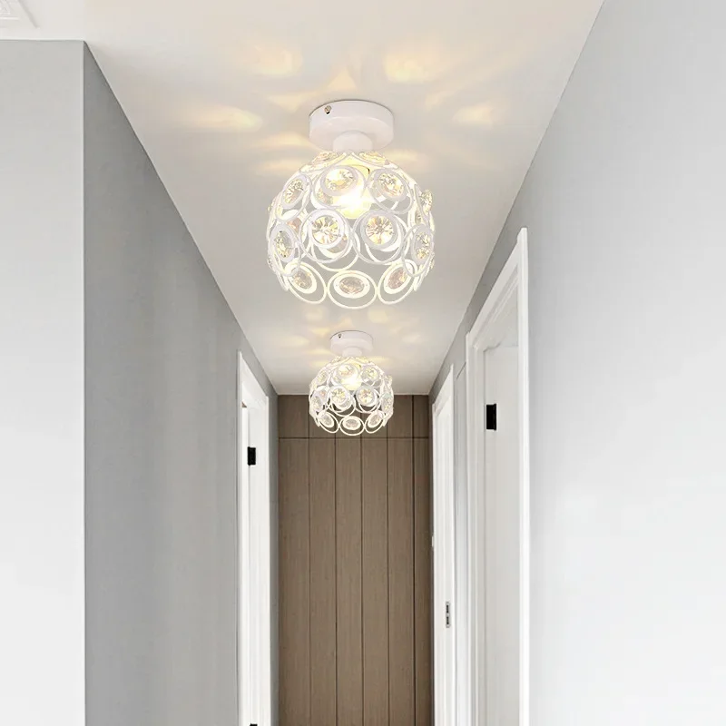 

2024 Modern balcony ceiling light, hallway light, corridor entrance hall, simple and personalized creative iron crystal light