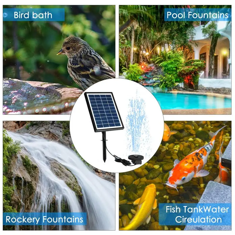 Solar Water Pump For Pond 7W Solar Fountain Pump DIY Solar Water Pump With Stake Free Standing Floating Solar Water Fountain