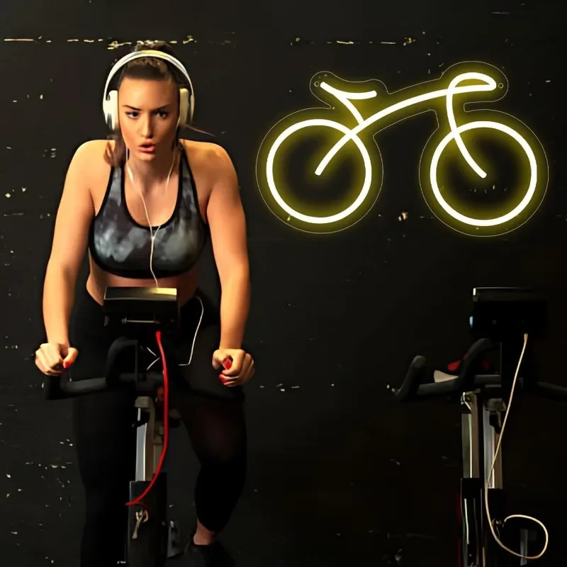 دراجة النيون الرياضة الدراجة النيون لمحبي الدراجات ، أضواء النيون LED لصالة الألعاب الرياضية ، غرفة المراهقين ، رجل الكهف ، غرفة نوم ، بار ، نادي الصالة الرياضية جدار ديكور #4