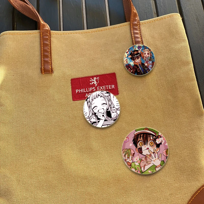Anime Character Hanako-kun/Nene Yashiro/Kou Minamoto/Aoi Akane Lapel Pins Round Brooches Badge for Backpack Accessories Gifts