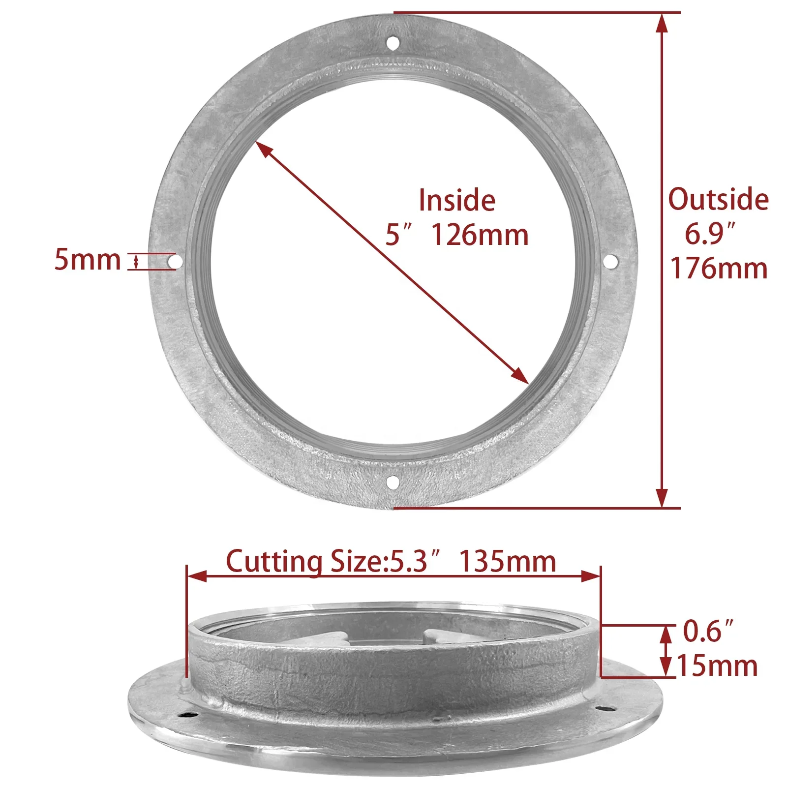 Round Inspection Hatch Cover 5 Inch 6 Inches Stainless Steel Marine Deck Plate For Boat