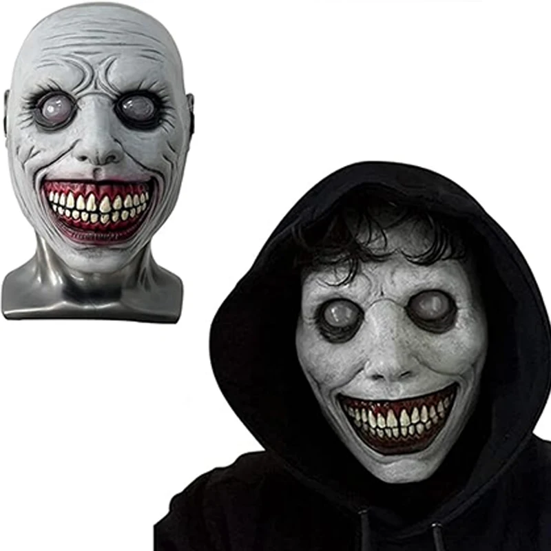 زاحف قناع حفلة الهالوين يبتسم شيطان مخيف الكبار أقنعة زي الرعب تأثيري كرنفال الدعائم مهرجان الهالوين الدعائم #1