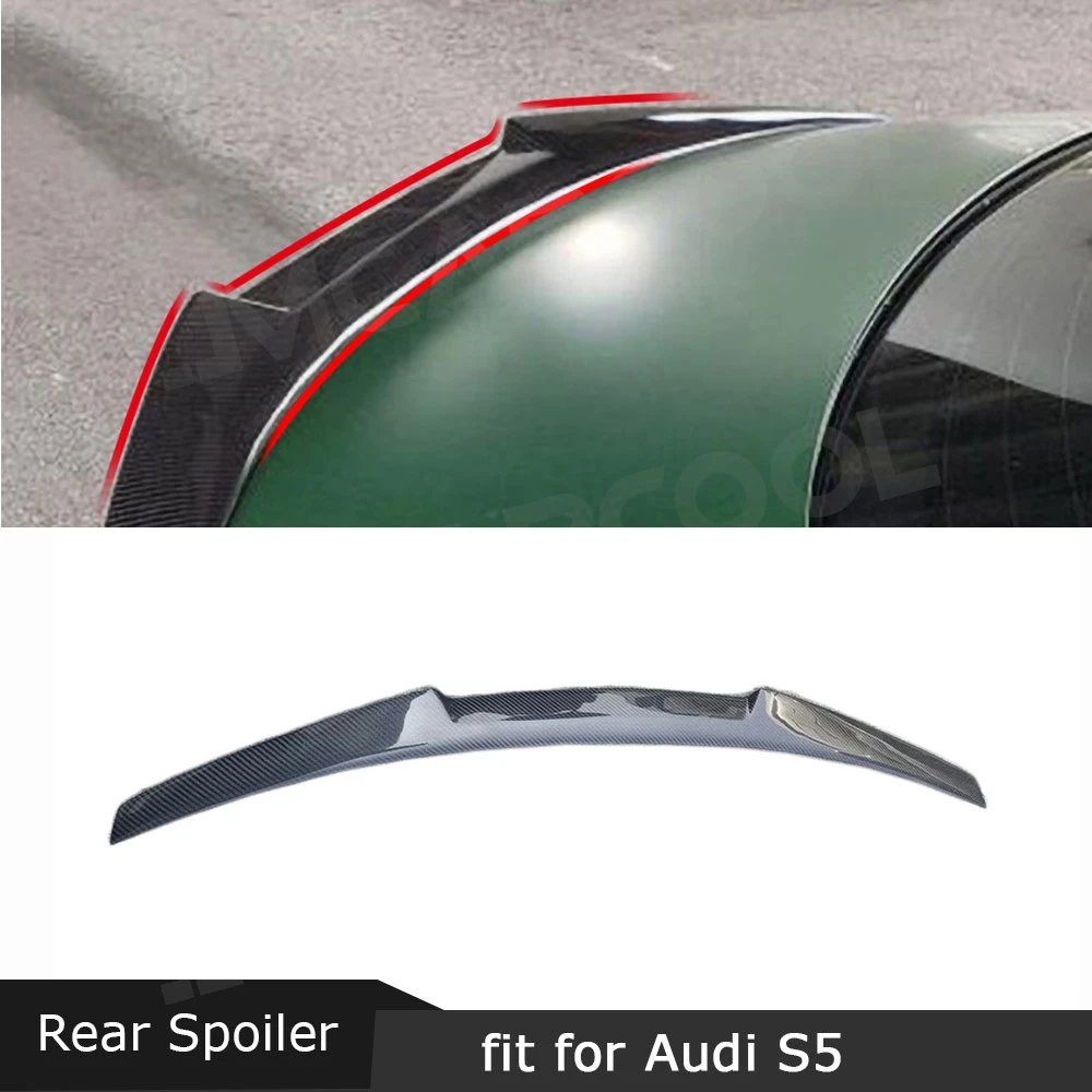 

Carbon Fiber Rear Spoiler for Audi S5 B8 B8.5 Coupe 2011+ FRP Rear Trunk Boot Wing Spoiler Car Styling Body Kits Accessories