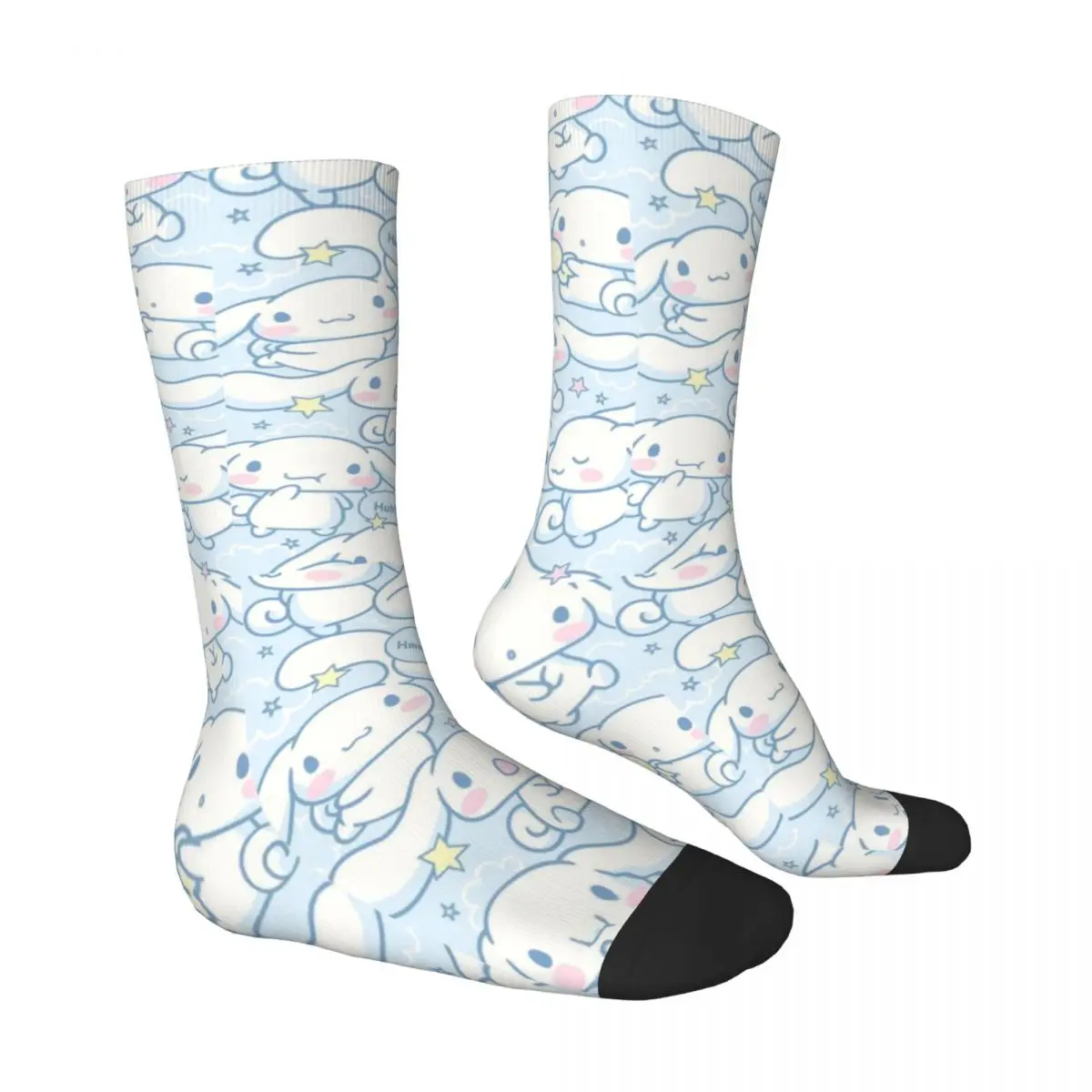 Cinnamoroll-Calcetines antideslizantes para hombre, medias cómodas coreanas con patrón de ciclismo, otoño