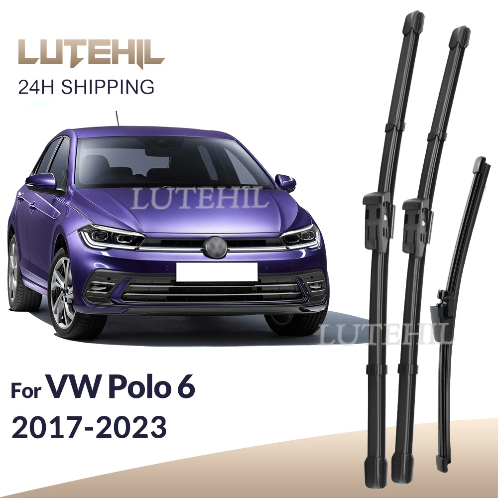 

For Volkswagen VW Polo 6 AW1 BZ1 2017-2023 2018 Wiper Front & Rear Wiper Blades Windshield Windscreen Window Brushes 26"+18"+11"