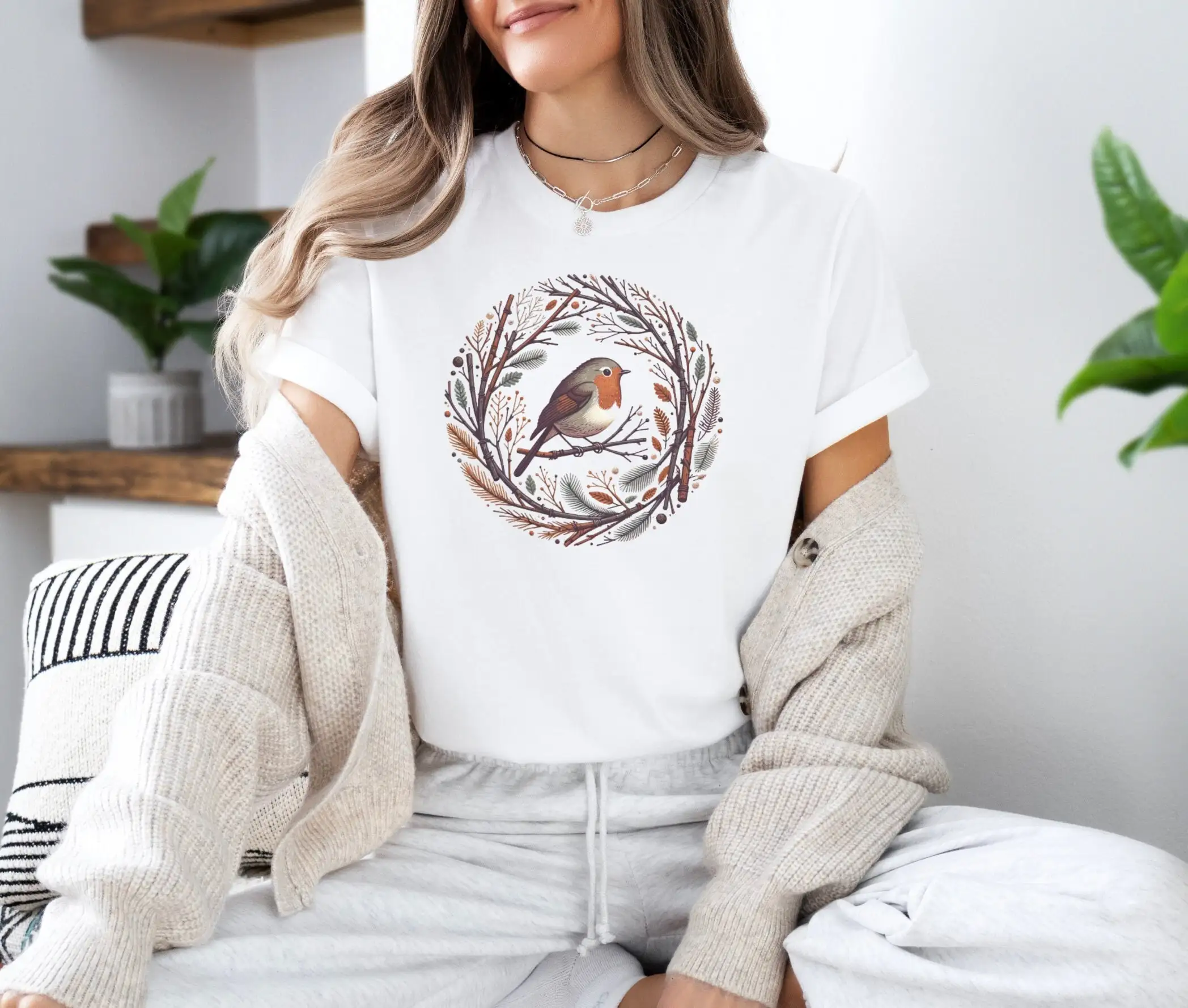 Bird Nest T Shirt Cotton House Lover Nature Animal Cute Apparel