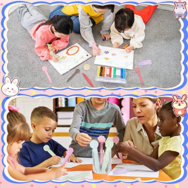 Molde de silicona para crayones de 6 piezas, molde de fusión de crayones de cavidad 3D, surtido de moldes reutilizables para reciclaje de crayones