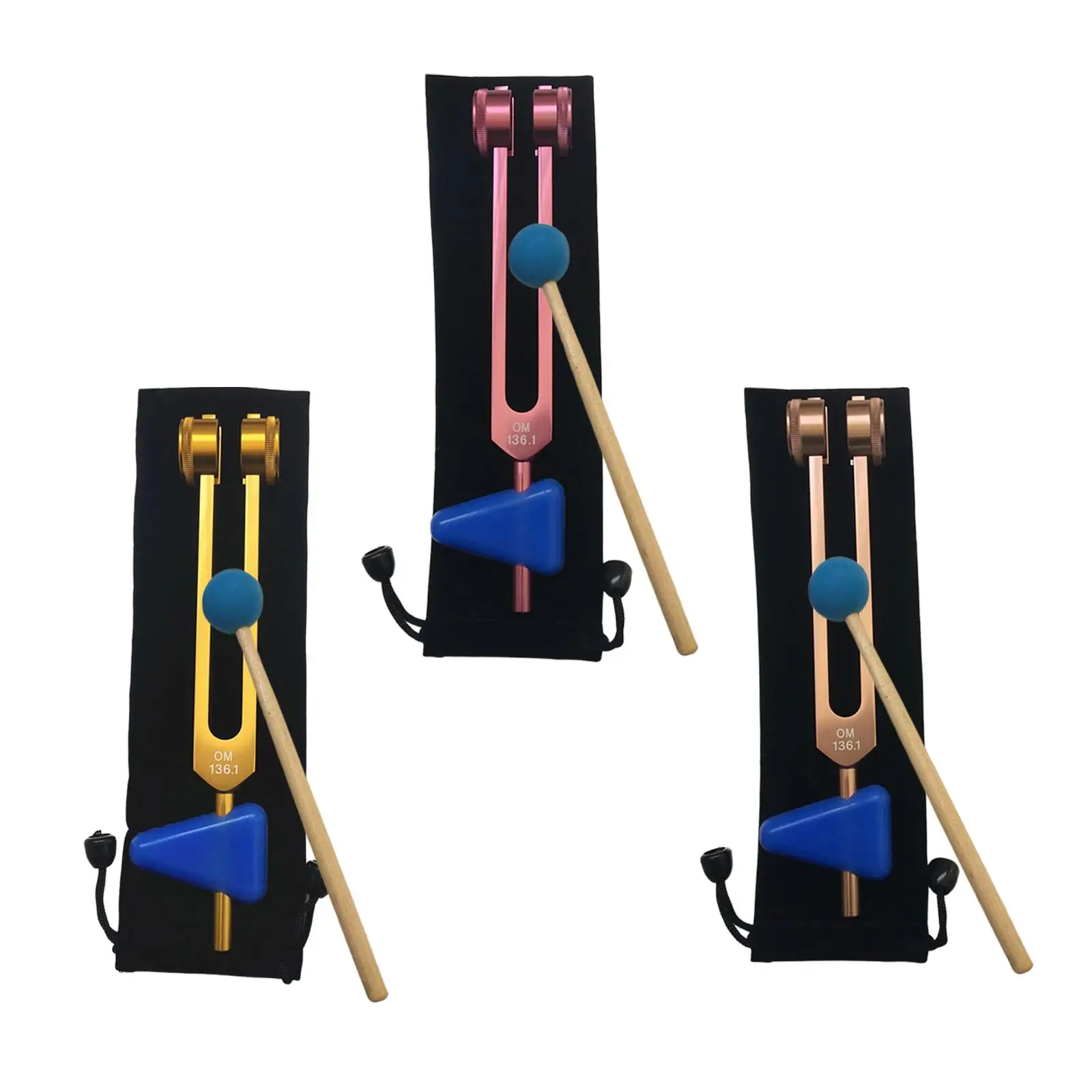 Set garpu Tuning musik, bahan paduan aluminium 136.1HZ garpu penyetelan untuk alat getaran suara, meditasi, suara