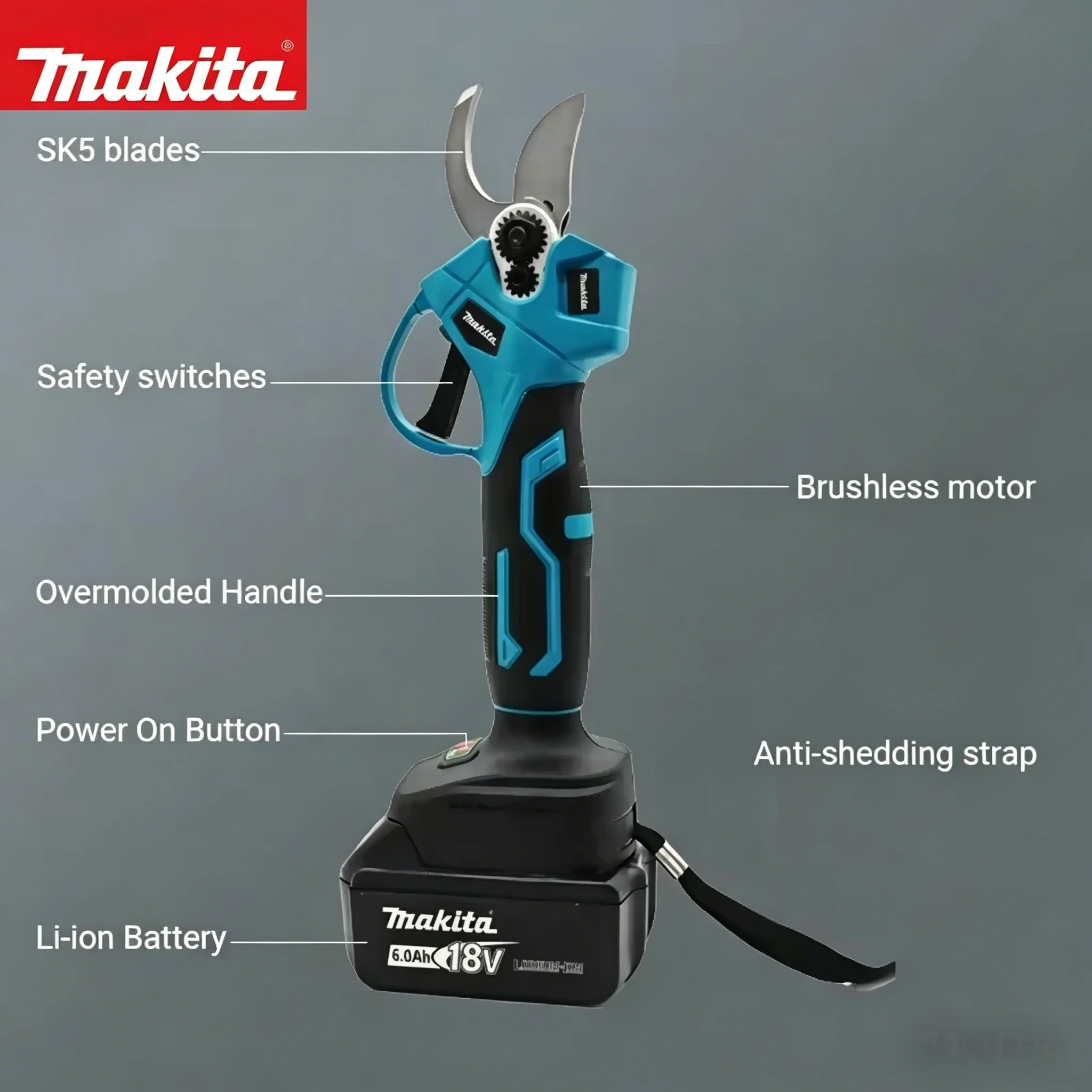 

Новые многофункциональные электрические ножницы Makita для обрезки веток фруктовых деревьев, бесщеточные, 18В, аккумуляторные, садовый инструмент