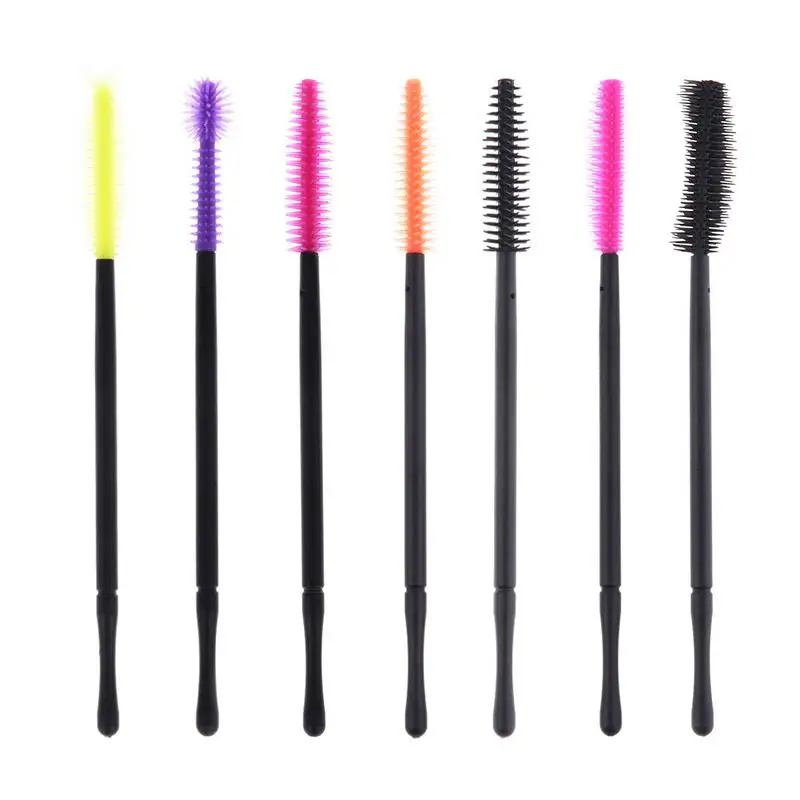 Baguettes applicateur de mascara en silicone pour femmes, brosses à cils de poulet, peigne beauté, pinceau de maquillage, outils d'extension de cils, 50 pièces