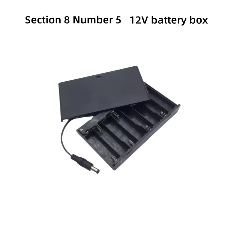 

12V Battery Box 5 Cell 8 Pack Battery Box Series Connected With Cover Switch And Connecting Wire Portable Power Supply
