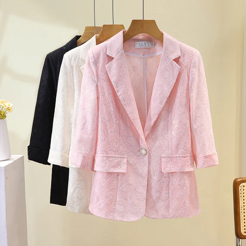 

Розовый костюм Jaet, женский модный костюм Personali 202, весенний новый повседневный тонкий костюм Seven Sve, топ