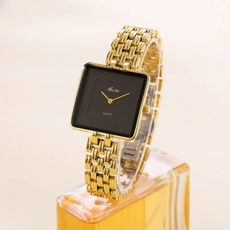 

Women's Watches Business Luxury Brand Middle East Style Simple Waterproof Gold Square Ladies Fashion Quartz Clock Watch