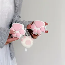 Cute Cat Paw Headphone Case For AirPods 4 (2024) Airpod Pro 1 2 3 Bluetooth Earbuds Charging Box Protective Earphone Case Cover