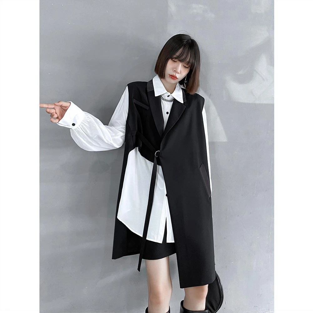 SuperAen 2022 Spring Clothes New Design Oversized Solid Office Lady Suit Jacket Fashion Vest Women