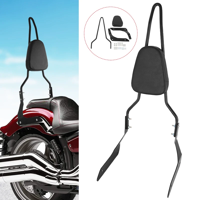 

Motorcycle Accessories For Yamaha XVS1300 Stryker Models 2011-2017 Passenger Backrest w/Pad Black Sissy Bar