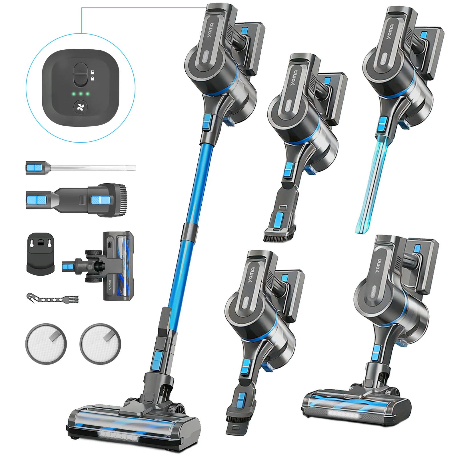 Grenintol Yoma-S100 Draadloze Handstofzuiger, 350W Motor, 70kPa Sterke Zuigkracht, 1.2L Stofreservoir, Afneembare Batterij, voor Thuisgebruik