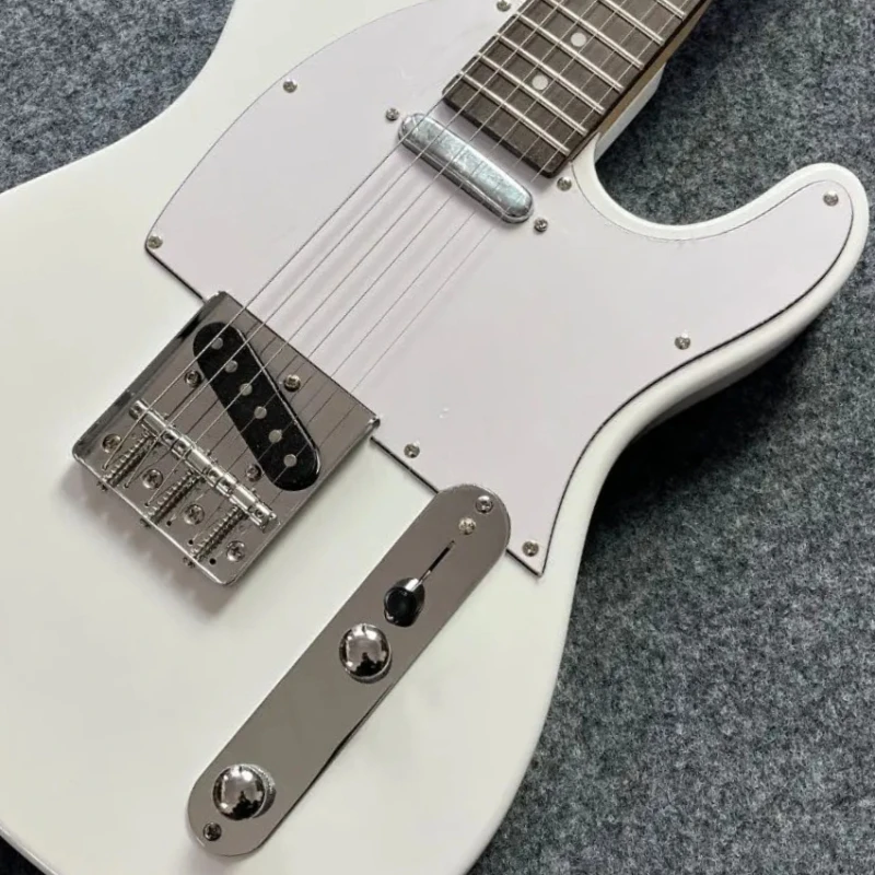 

White TLE Alder Wood Body Maple Fingerboard Electric Guitar Free Shipping New Year Gift Fixed Bridge