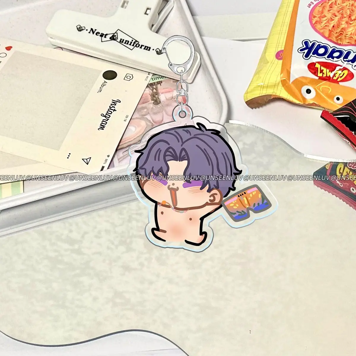 5個セット アニメ ラブ＆ディープスペース カレブ アクリルキーホルダー 漫画 車 バッグ ペンダント ギフト かわいい クリエイティブ バッグチャーム 友達へのプレゼント キーリング