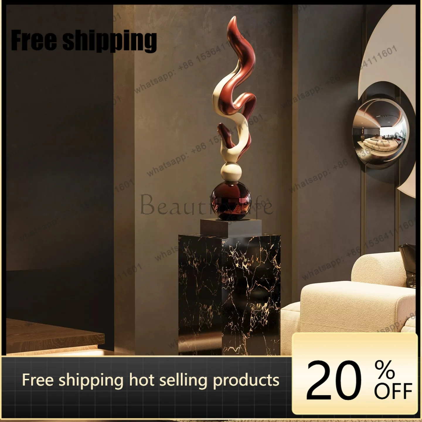 hot High-end Light Luxury Italian Sculpture Ornament Art Floor Decor For TV Cabinet Villa Club Sales Office