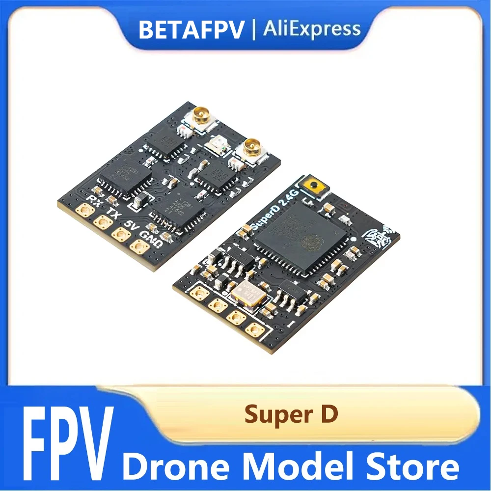 

BETAFPV SuperD ELRS 2,4 ГГц/915 МГц разнообразие двухканальный приемник CRSF Protoco для RC FPV дронов дальнего действия и фристайла