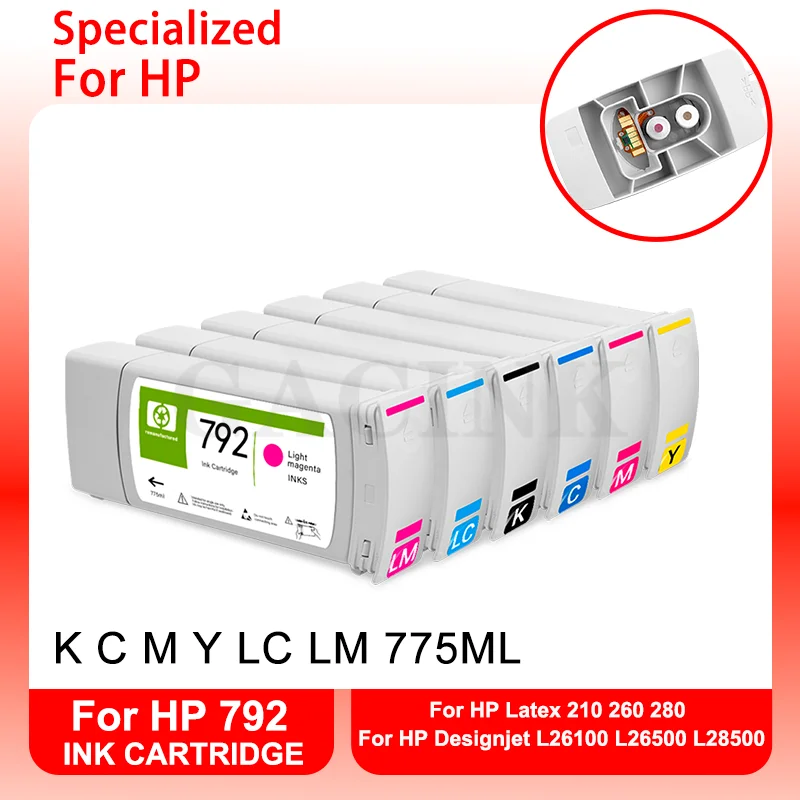 

792 Ink Cartridge With One Time Chip With Ink For HP Latex 210 260 280 Designjet L26100 L26500 L28500 HP792 Ink Cartridge