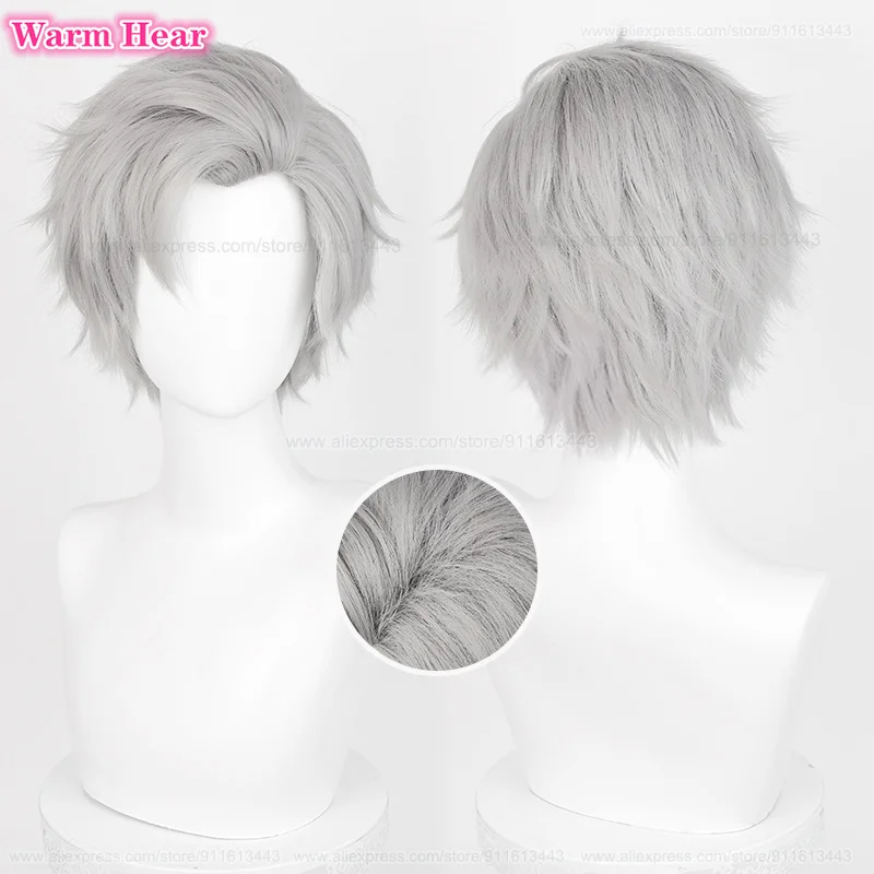 ¡Nuevo! Peluca sintética para Cosplay, pelo corto de 30cm, resistente al calor, para fiesta de Halloween