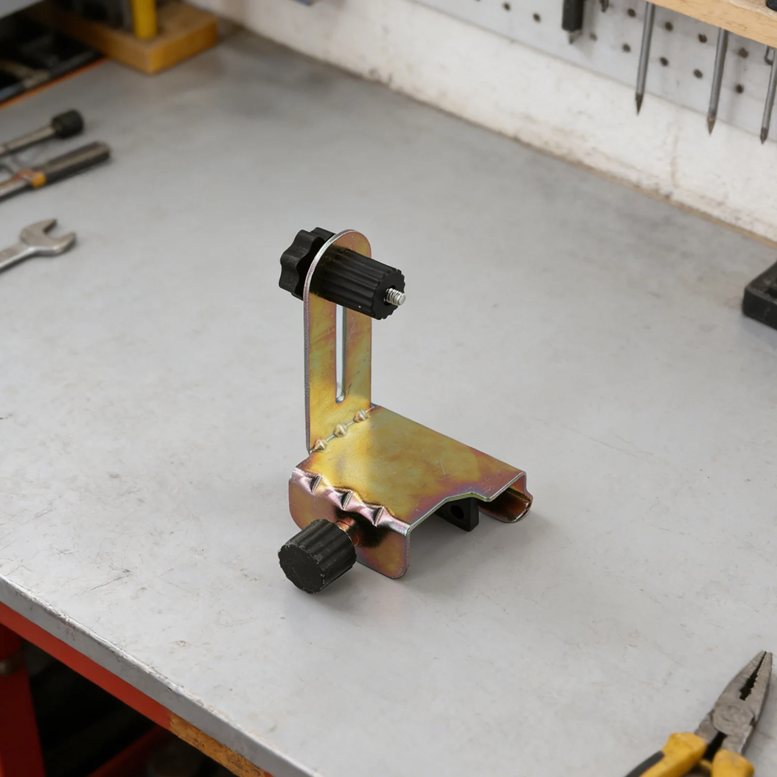 Gold Metal Level Adapter Bracket Adjustable Pivoting Base For Telescopic Rod Mounting Support Fine Tuning Hardware Tool