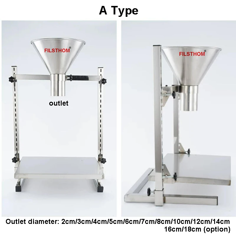 304 Stainless Steel Filling Funnel Hopper With Double Stand Support Rod For Bag Bottle Packing Granule Powder Liquid Kitchenware