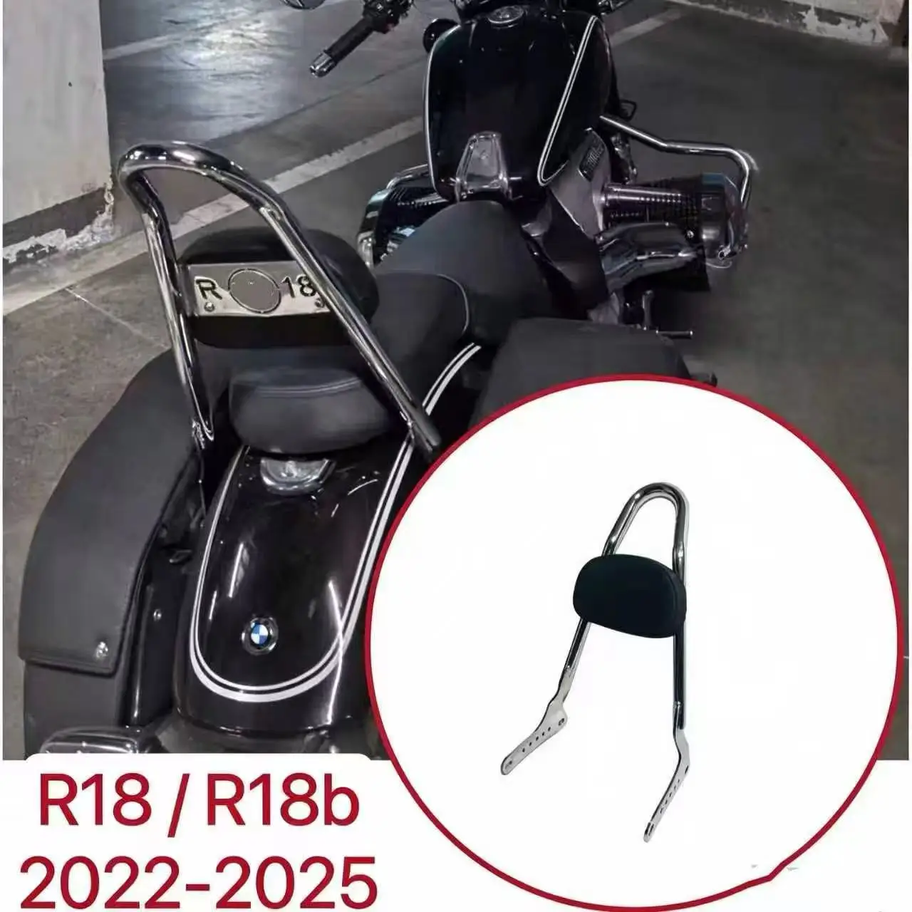Motorrad Sissy Bar Abnehmbare Beifahrer Hinten Rückenlehne Für BMW R18 R18B R18 Bagger R18 R18 B R18 Klassische 22-25 Zubehör