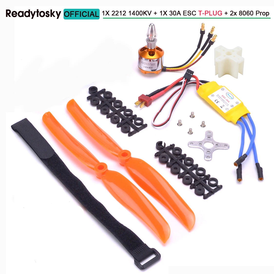 A2212 2212 1400KV 2200KV Bürstenloser Motor 30A ESC SG90 9G Micro Servo 6 Zoll / 8 Zoll Propeller für RC Starrflügelflugzeug Hubschrauber