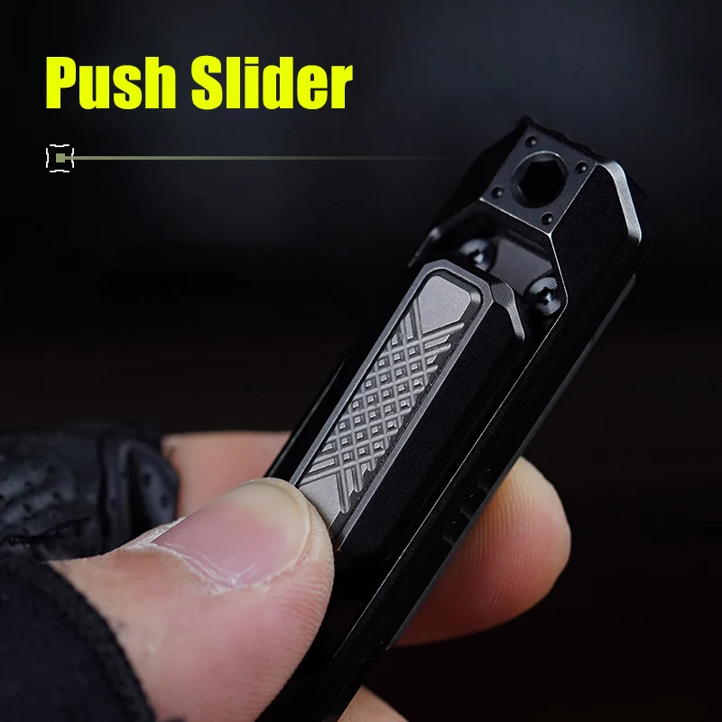 MUYI Push Slider Cyber Mecha EDC Titanium alloy Outdoor Tactical Bottle Opener Multi-functional Crowbar Screwdriver