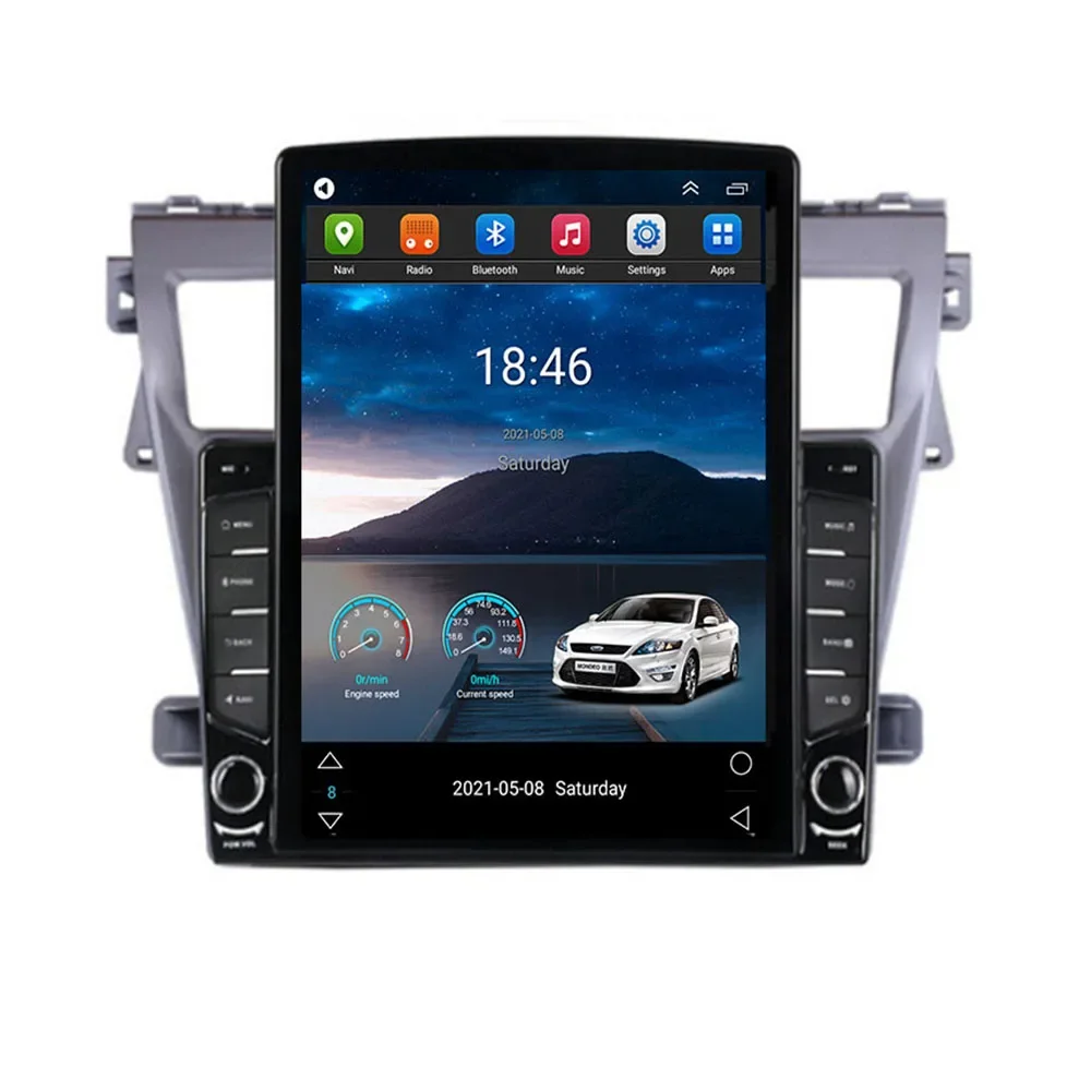 For Tesla Style 2Din Android14 Car Radio For TOYOTA Vios yaris 2008-2015 Multimedia Video Player GPS Stereo Carplay DSP RDS Cam