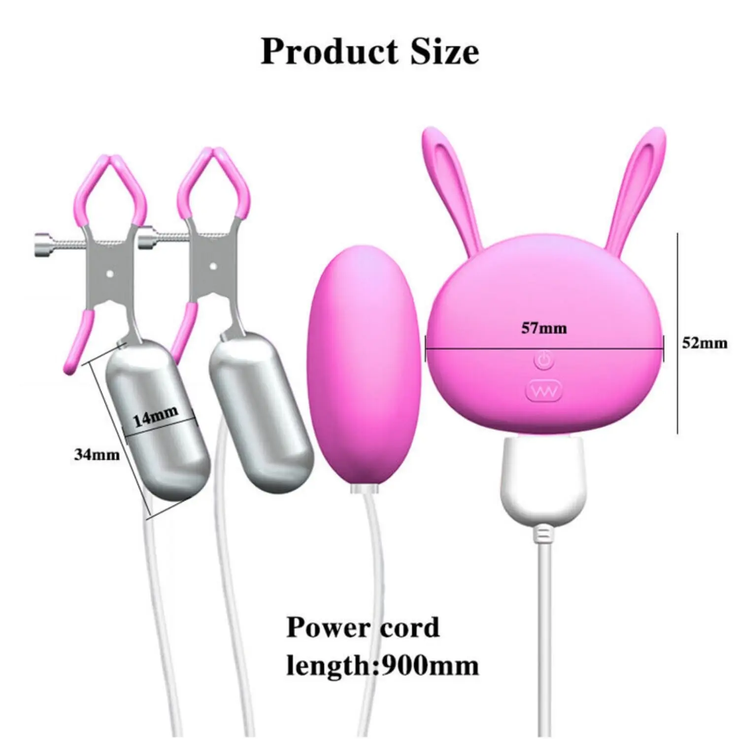 Nipple Clitoral Vibrator Sex Toys for Women 2 in 1 Nipple Clamp Breast Massage Clitoral Stimulator Vibrating Egg Adult Sex Toys