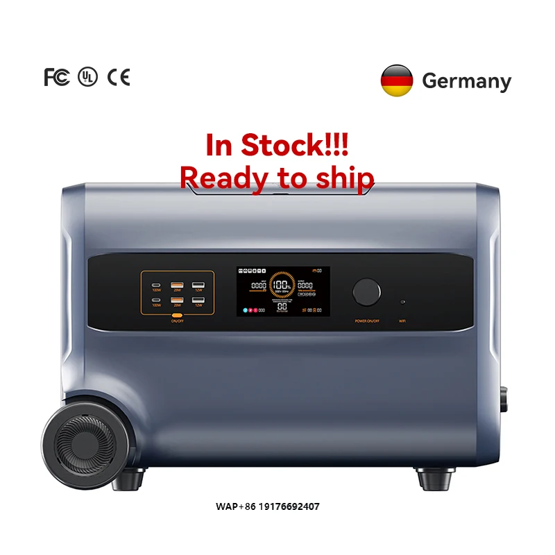 

2400W AC&DC DE Balcony Solar Portable Power Station l Outdoor Power Bank withMPPT Controller Car and Solar Panel Source