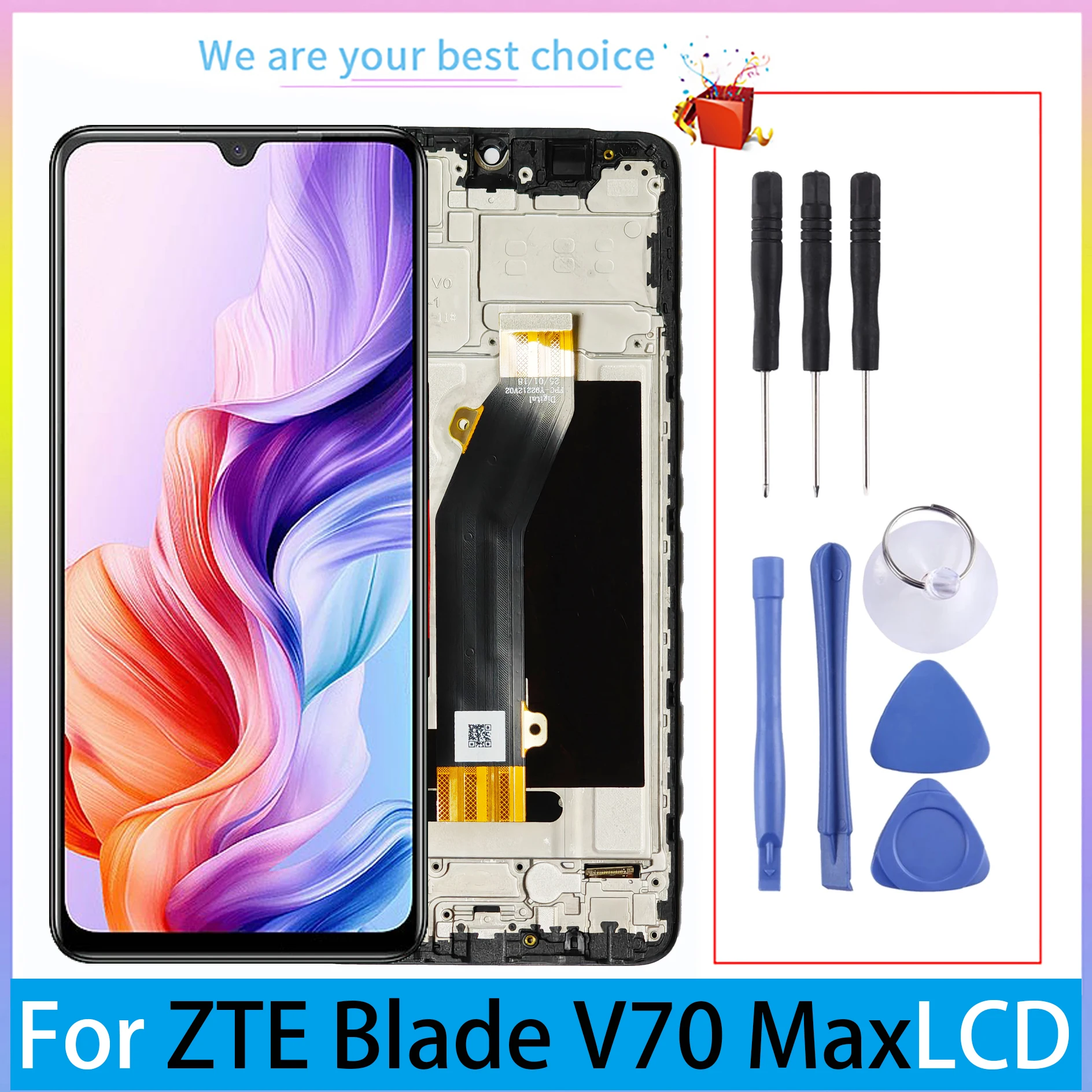 6.9 "para zte blade v70 max display lcd original com quadro z2467 painel da tela de toque digitador peças reposição